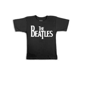 Camiseta infantil The Beatles negra algodón