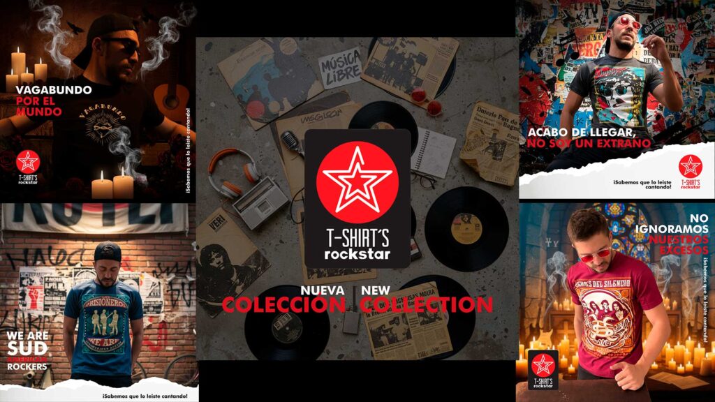 Colección camiseta de rock